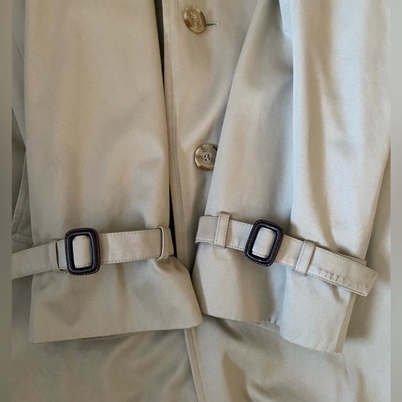 Bradley Jons Insulated Double Breasted Belted Trench Coat Men 42R Wool Lined Tan - Picture 10 of 16